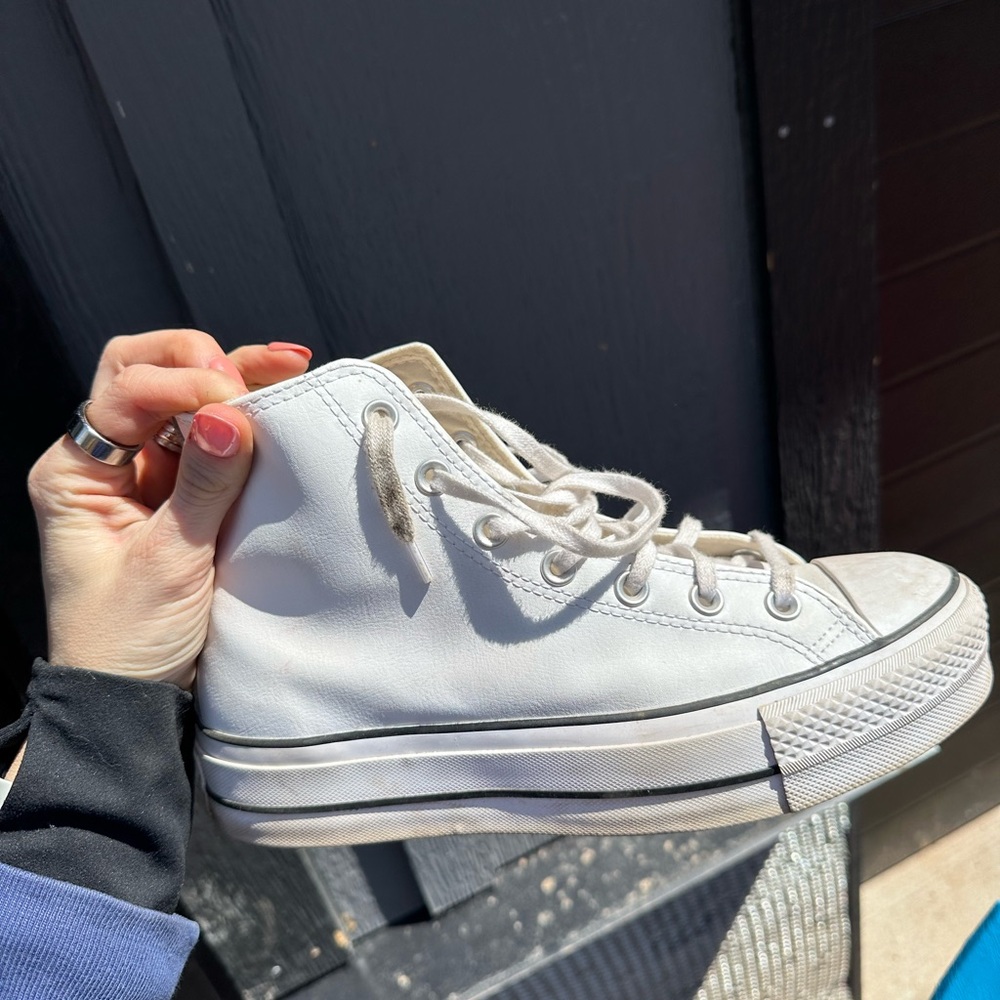 Converse White High-Top Sneakers with Canvas Upper